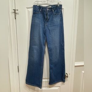 Ann Taylor Loft wide leg jeans size 8.  Barely worn.  Zipper works.